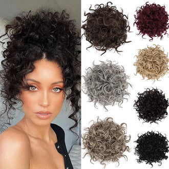 Elastisk snøring Løs kort krøllete bolle