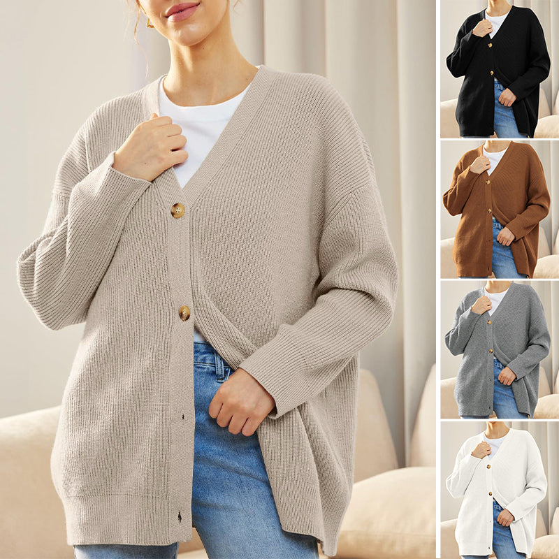 Uformelle ensfargede gensere Cardigan