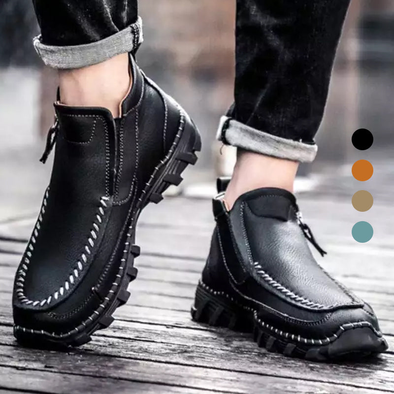 Men's high top side zip boots