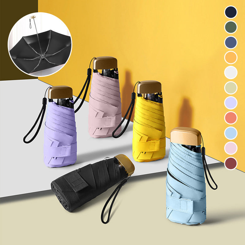 Mini Satchel Card Six-fold Umbrella