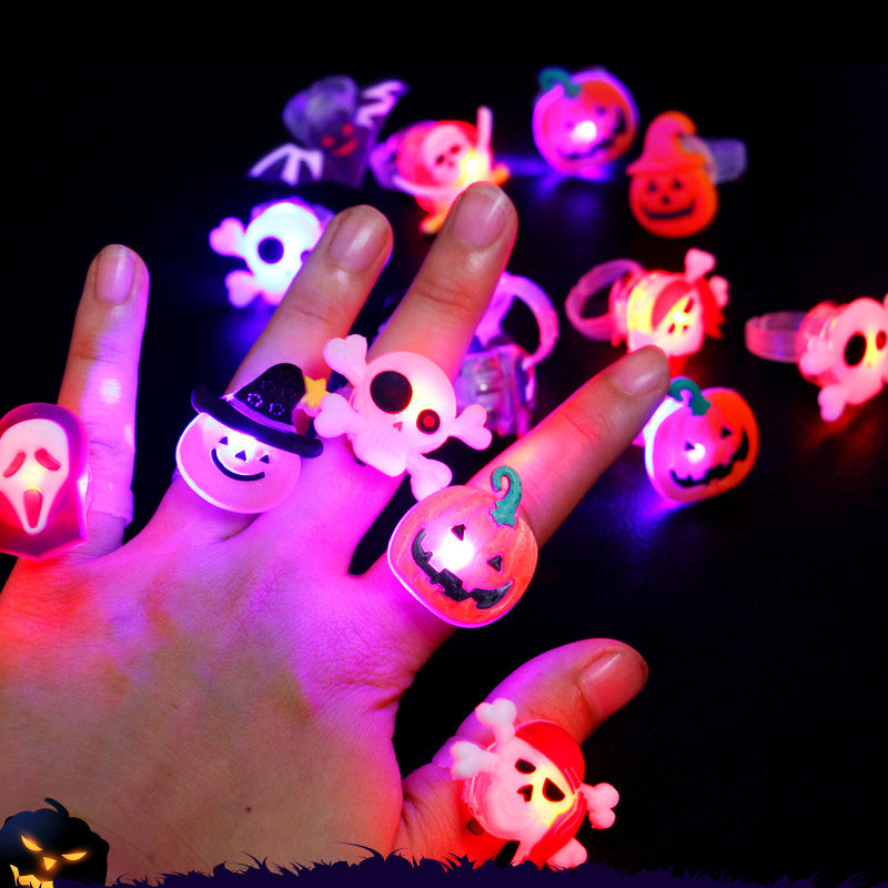 Halloween Glow Ring Og Brosje