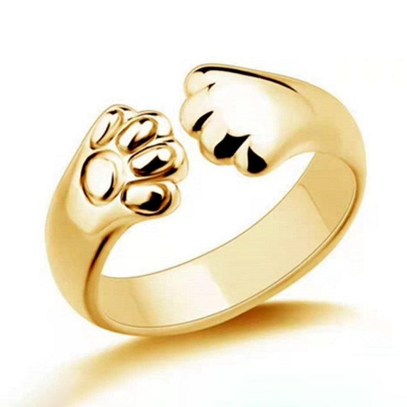 Hund Katt Bear Paw Open Justerbar Ring