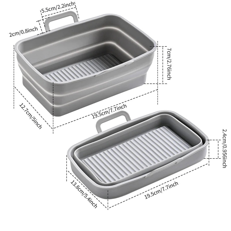 Sammenleggbar Air Fryer bakebrett i silikon