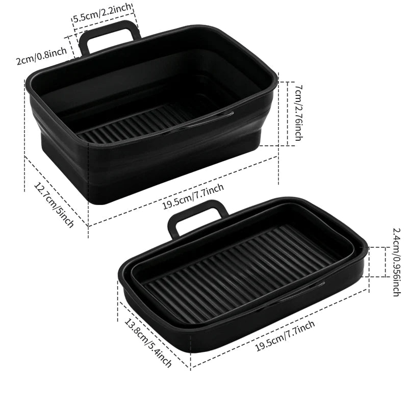 Sammenleggbar Air Fryer bakebrett i silikon