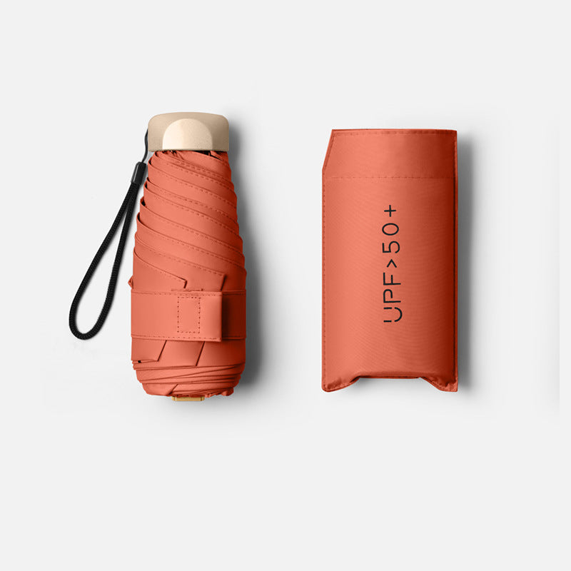 Mini Satchel Card Six-fold Umbrella