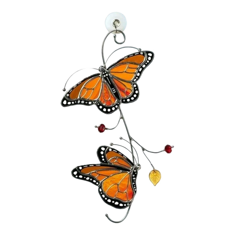 Farget Monarch Butterfly Glass Vindu Dekor