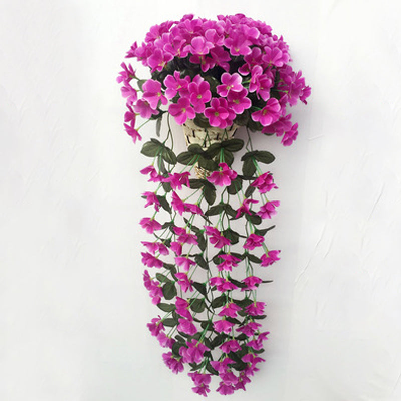 Simulation purple hanging basket