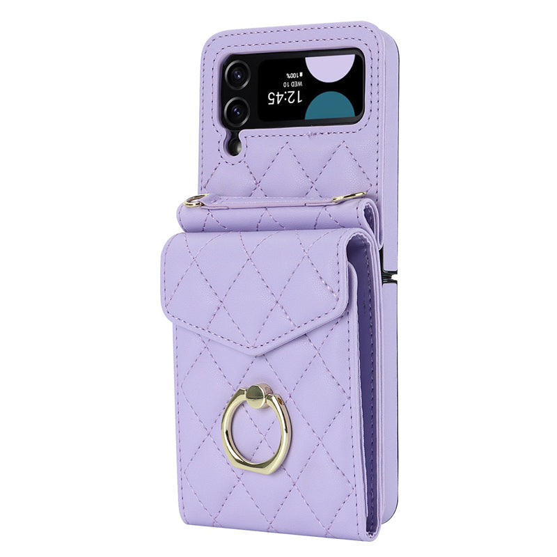 Lommebokveske i preget skinn til Samsung Galaxy Z Flip4 Flip3