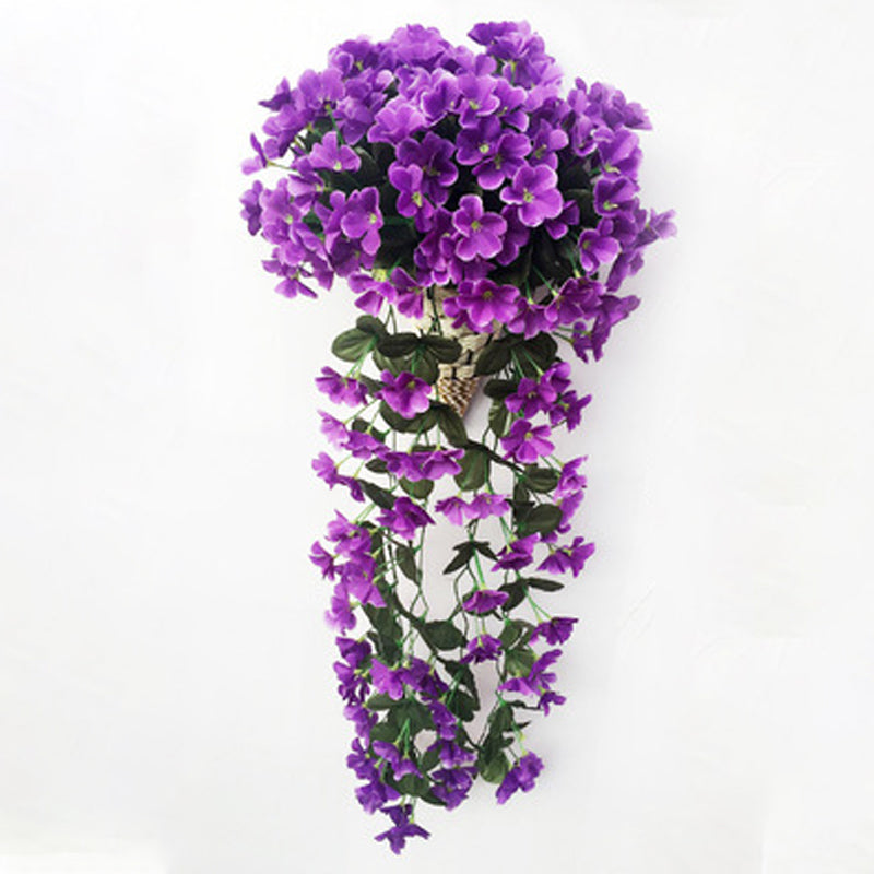 Simulation purple hanging basket